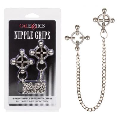Nipple Grips - 4-Point Nipple Press with Chain - Pinces à Mamelons - California Exotics