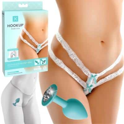 S-L - Crotchless Secret Gem - Culotte avec Plug Anale - Hook Up Panties