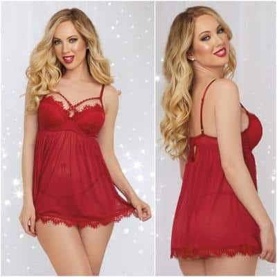 Babydoll en Mesh et Dentelle - 12378 - Dreamgirl