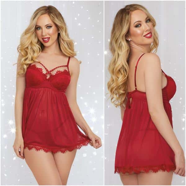 Babydoll en Mesh et Dentelle - 12378 - Dreamgirl