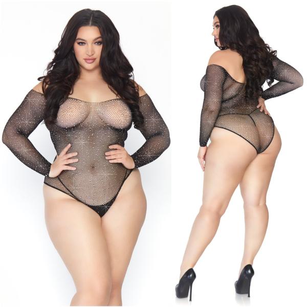 Body en Filet avec Strass - 89231X - Grande Taille - Leg Avenue