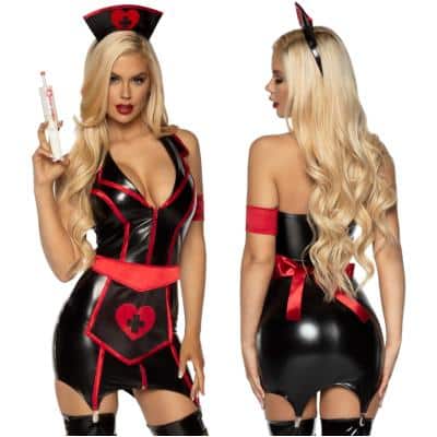 Infirmière Coquine en Wetlook - Costume - 86926 - Leg Avenue