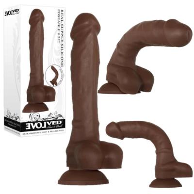 Real Supple Silicone Poseable Dark 8.25 - Gode Réaliste et Pliable