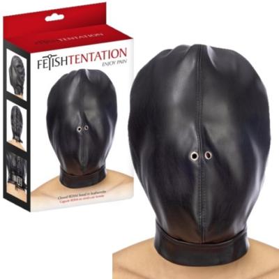 Closed BDSM Hood in Leatherette - Cagoule - FetishTentation
