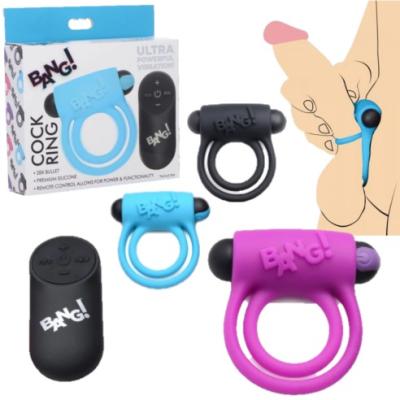 Cock Ring + Bullet with Remote Control - Anneau Double Rechargeable à Distance - Bang!