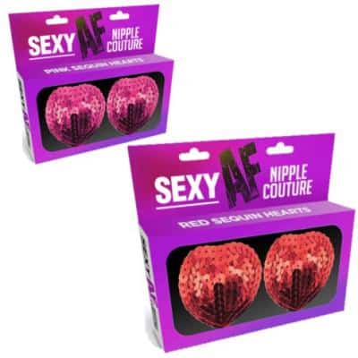 Sequin Heart Covers - AF Nipple Couture - Pastilles à Mamelons