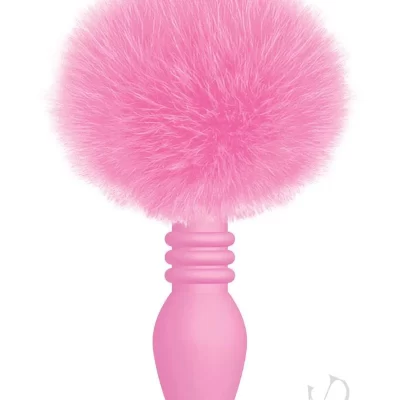 Silicone Bunny Tail Butt Plug Ribbed – Cottontails (2) Plug anal silicone avec nervures et queue en fausse fourrure