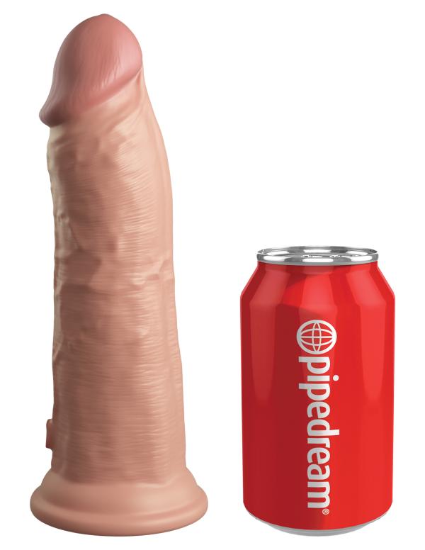 Eight Inch - Vibrating + Dual Density Silicone Cock with Remote - Vibrateur Réaliste -King Cock Elite – Image 3