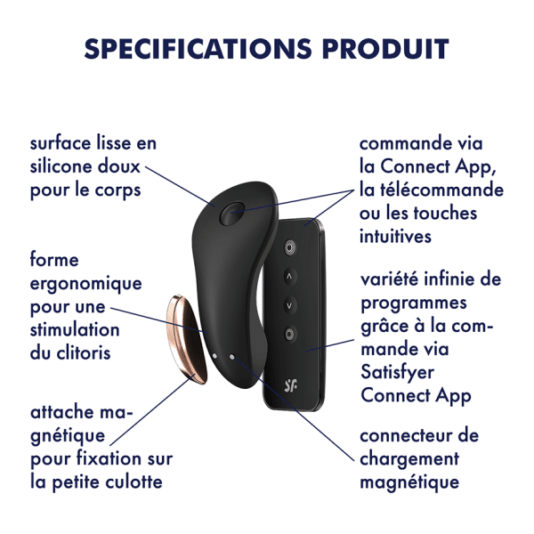 Little Secret – Panty Vibrator – Masseur Vibrant pour Culotte avec App – Satisfyer