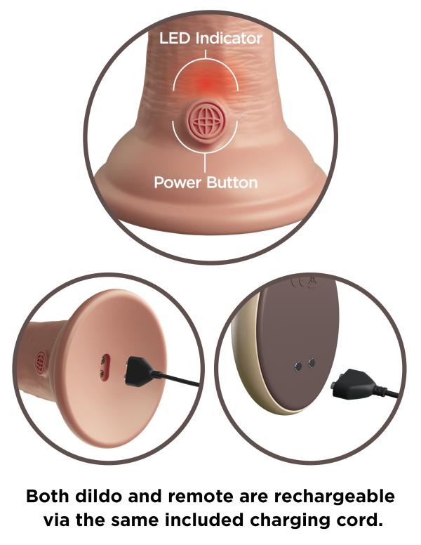 Nine Inch - Vibrating + Dual Density Silicone Cock with Remote - Vibrateur Réaliste -King Cock Elite – Image 7