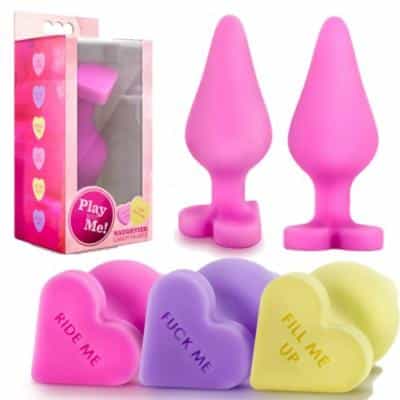 Play with Me - Naughtier Candy Heart - Plug Anale avec Coeur - Blush