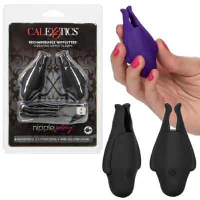 Rechargeable Nipplettes Clamps - Nipple Play - Pinces à Mamelons Vibrantes - California Exotics