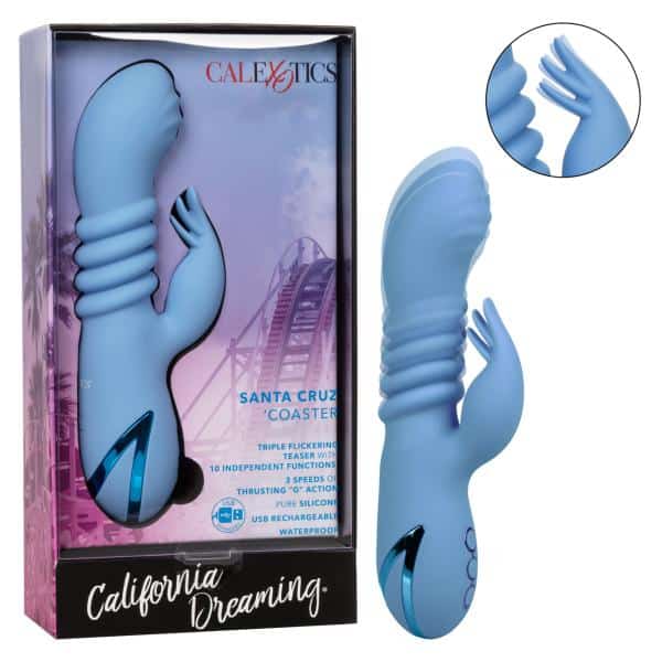 Santa Cruz Coaster – California Dreaming – Vibrateur Double Stimulation avec Action de Poussée – California Exotics