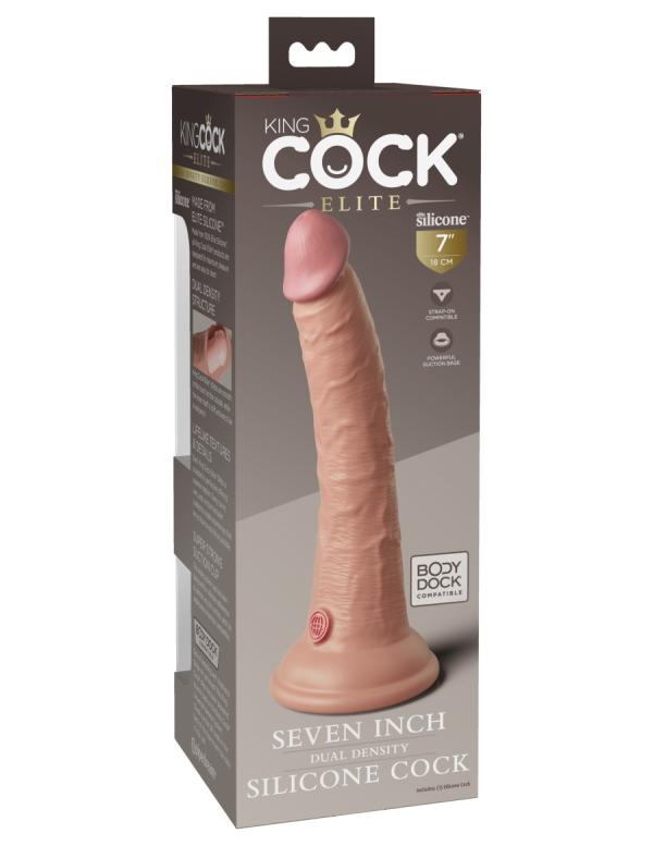 Seven Inch - Dual Density Silicone Cock - Gode Réaliste - King Cock Elite – Image 6