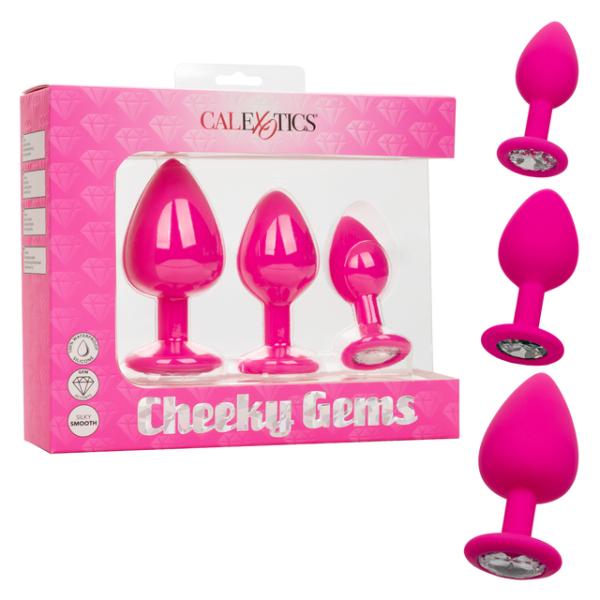Cheeky Gems - Ensemble de Plugs Anales Ornées d'un Bijou - California Exotics – Image 2