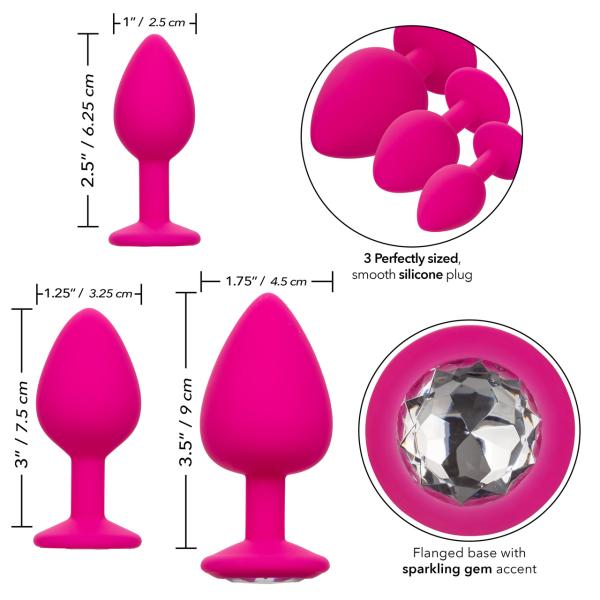Cheeky Gems - Ensemble de Plugs Anales Ornées d'un Bijou - California Exotics – Image 4