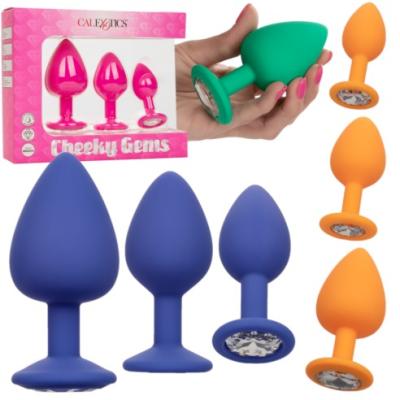 Cheeky Gems - Ensemble de Plugs Anales Ornées d'un Bijou - California Exotics