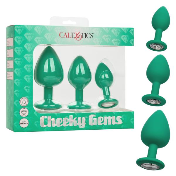 Cheeky Gems - Ensemble de Plugs Anales Ornées d'un Bijou - California Exotics – Image 9