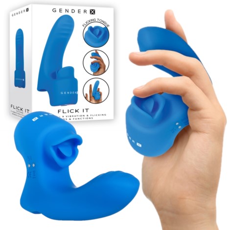 Flick It - Doigt Vibrant Double Stimulation Rechargeable - Gender X