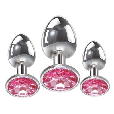 Pink Gem Anal Plug Set - Ensemble de Plugs Anales Ornées d'un Bijou - Adam & Eve