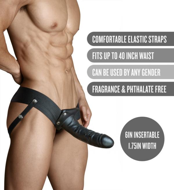 Hollow Strap-On Noir - Dr.Skin - Harnais pour Lui - Blush – Image 5