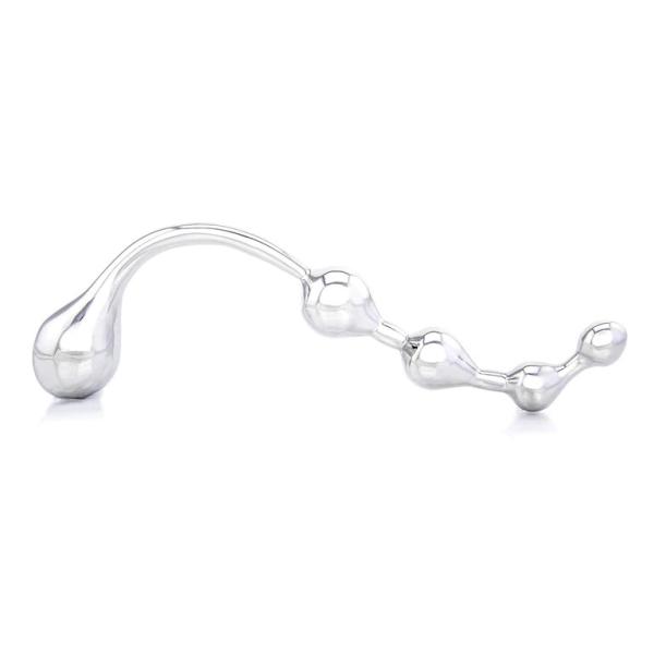 Stainless Steel Twisted Dildo with 4 Bulbs - Gode en Métal - Xbliss – Image 2