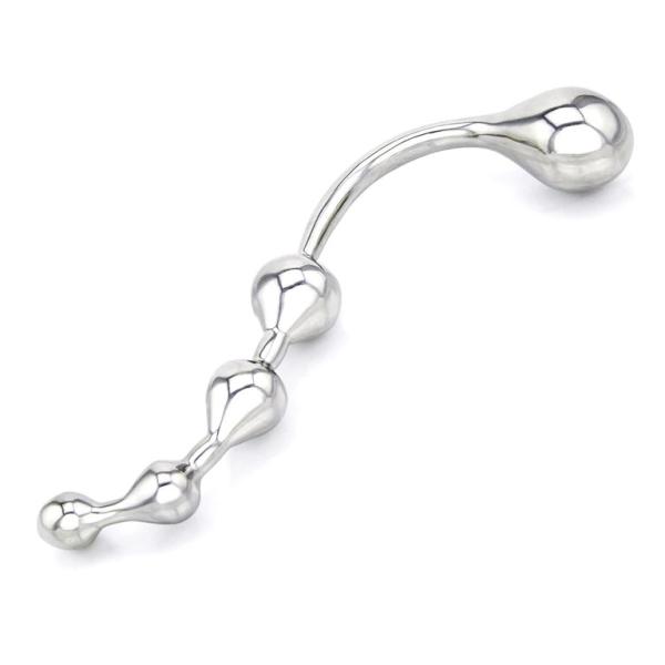 Stainless Steel Twisted Dildo with 4 Bulbs - Gode en Métal - Xbliss