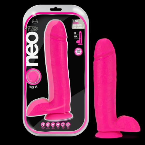 10 Silicone Dual Density Cock with Balls - Gode en Silicone Fluo - Blush – Image 7