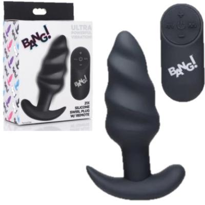 21X Silicone Swirl Plug WRemote - Plug Anale à Distance - Bang!
