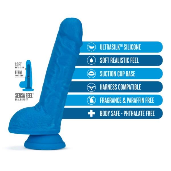 9 Silicone Dual Density Cock with Balls - Gode en Silicone Fluo - Blush – Image 5