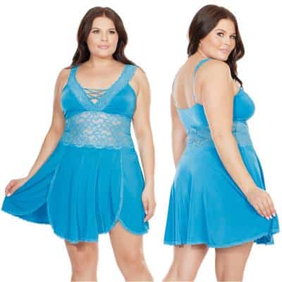 Babydoll et String - 7230X - Grande Taille - Coquette (2)