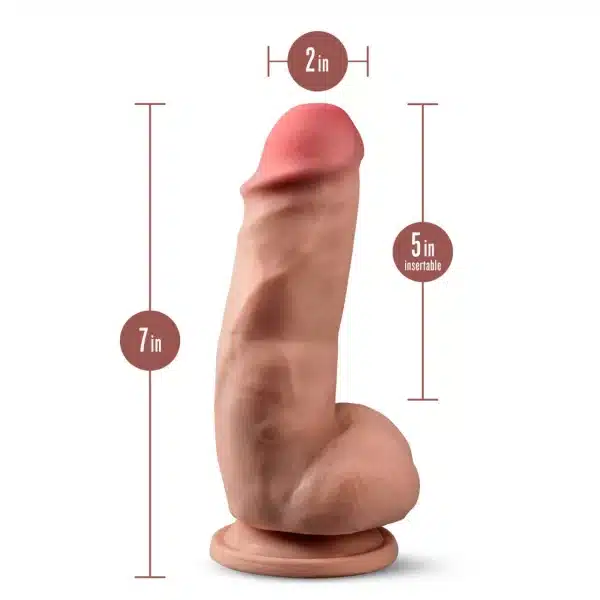 Dr. Skin 7 Inch Girthy Posable Dildo - Gode Réaliste Pliable - Blush