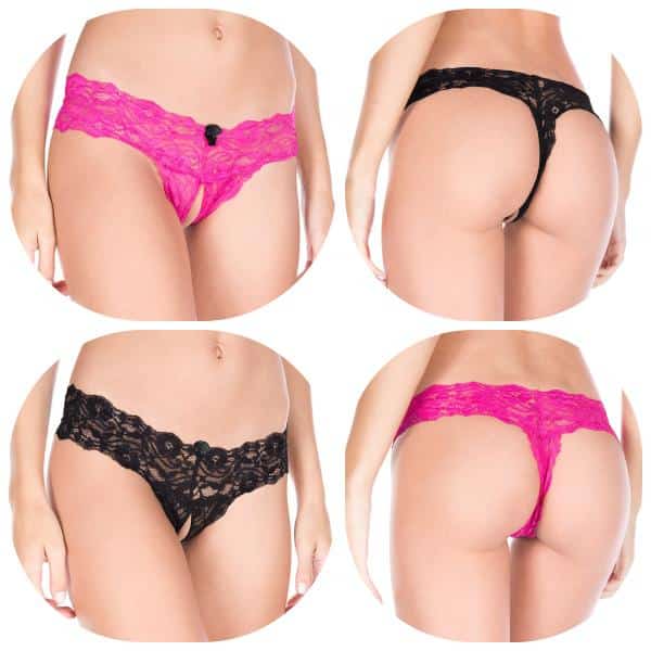 Thong en Dentelle sans Entre-Jambes - 10013 - Music Legs