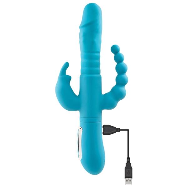 Eve's Thrusting Triple Joy Rabbit - Vibrateur Triple Stimulation - Adam & Eve – Image 6
