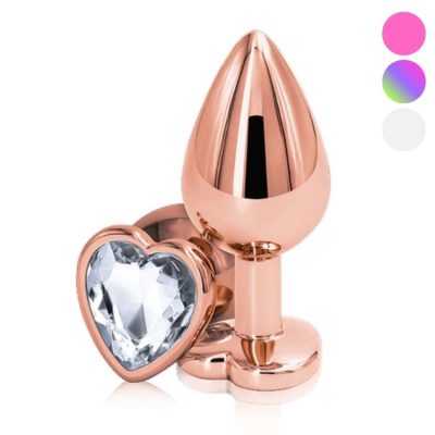 Plug anal Medium Rose Gold Heart Rear Assets