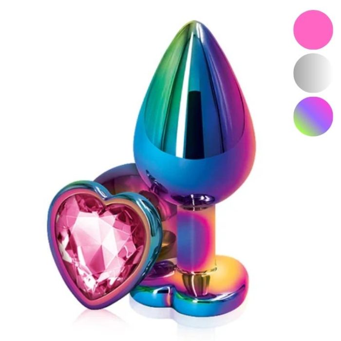 Plug anal cœur Rear Assets Medium en main, illustrant sa taille plus grande.