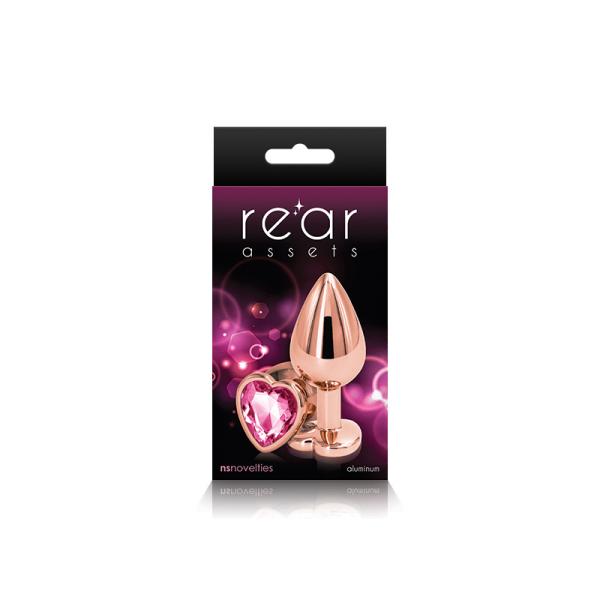 Rear Assets Heart Medium Or Rose - Plug Anale avec Bijou - Ns Novelties – Image 4