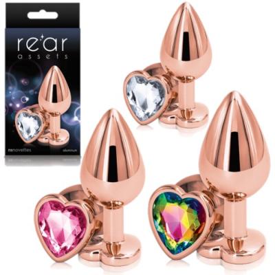 Rear Assets Heart Medium Or Rose - Plug Anale avec Bijou - Ns Novelties