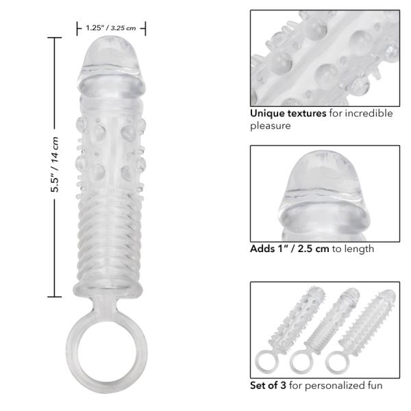 3 Piece Textured Extension Set - Ensemble d'Extension - Califonia Exotics