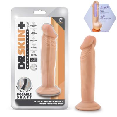 Dr. Skin+ 6 Inch Posable Dildo – Gode Réaliste Pliable – Blush