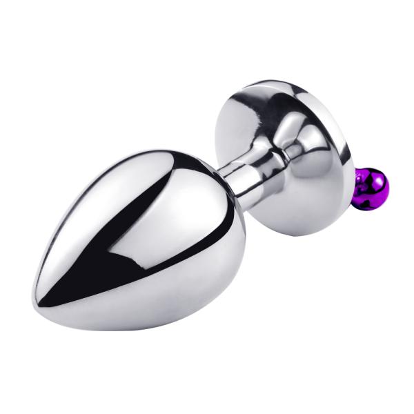 Conception lisse et ronde du plug anal avec cloche et laisse.