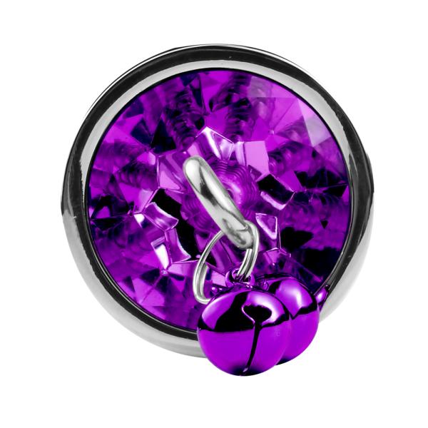Plug anal avec bijou en cristal et laisse pour jeux de soumission.