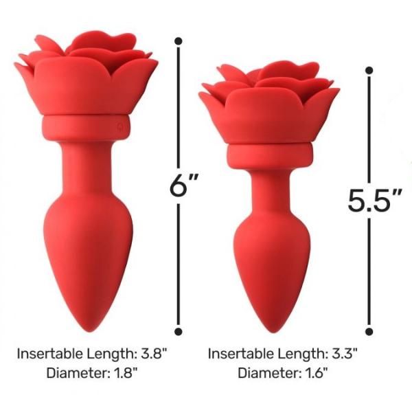 28X Silicone Vibrating Rose Anal Plug - Plug Anale Ornée d'une Rose à Distance - Booty Sparks – Image 8