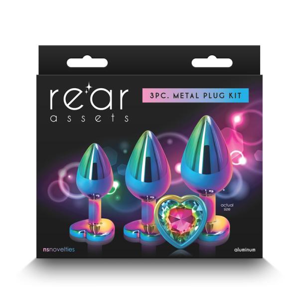 Rear Assets Training Kit Heart - Ensemble de Plugs Anales Ornées d'un Bijou - Ns Novelties – Image 2