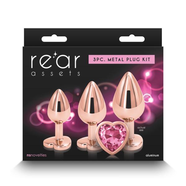 Rear Assets Training Kit Heart - Ensemble de Plugs Anales Ornées d'un Bijou - Ns Novelties – Image 4