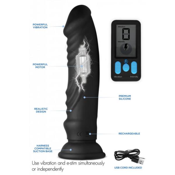 E-Stim + Vibrating Dildo - Gode Électro - E-Stim Zeus – Image 4