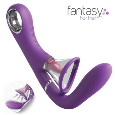 Her Ultimate Pleasure Pro sextoy 4-en-1 sur fond blanc