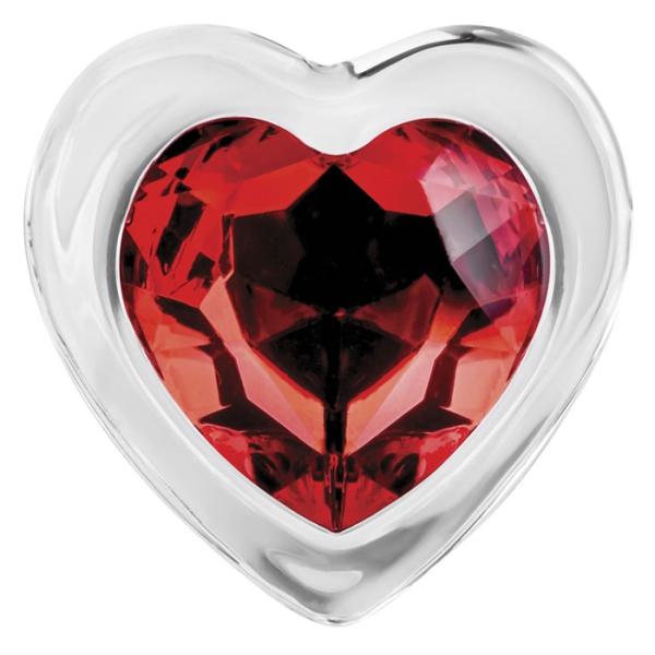 Medium Red Heart Gem Glass Plug - Plug Anale en Verre avec Bijou en Coeur - Adam & Eve – Image 4