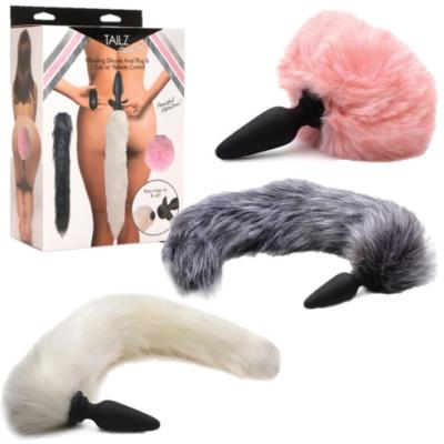 Silicone Anal Plug & 3 Interchangeable Tails - Ensemble Plug Anale avec Queue - Tailz Snap-On!