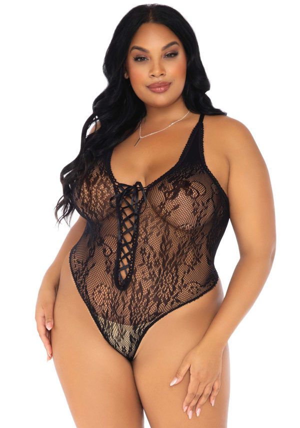 Teddy en Dentelle Florale - 89248X - Grande Taille - Leg Avenue – Image 2